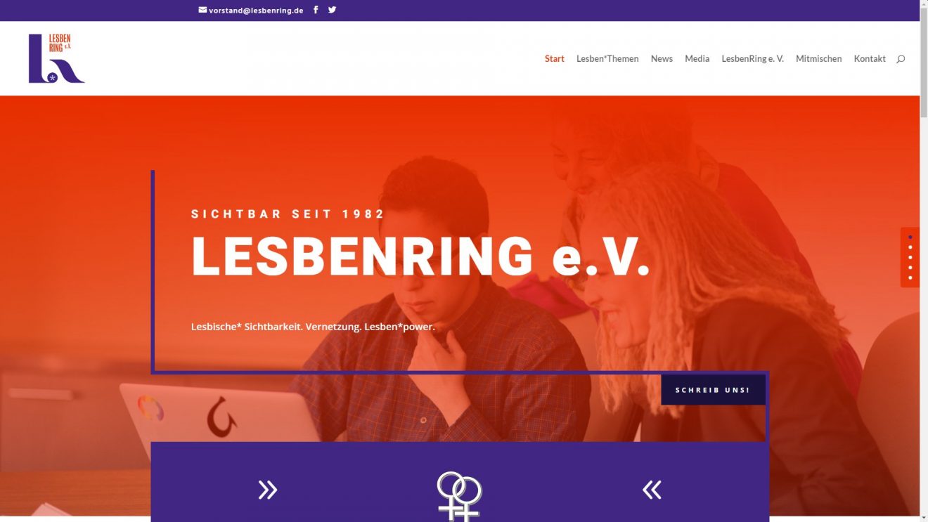 Screenshot Website LesbenRing e.V.