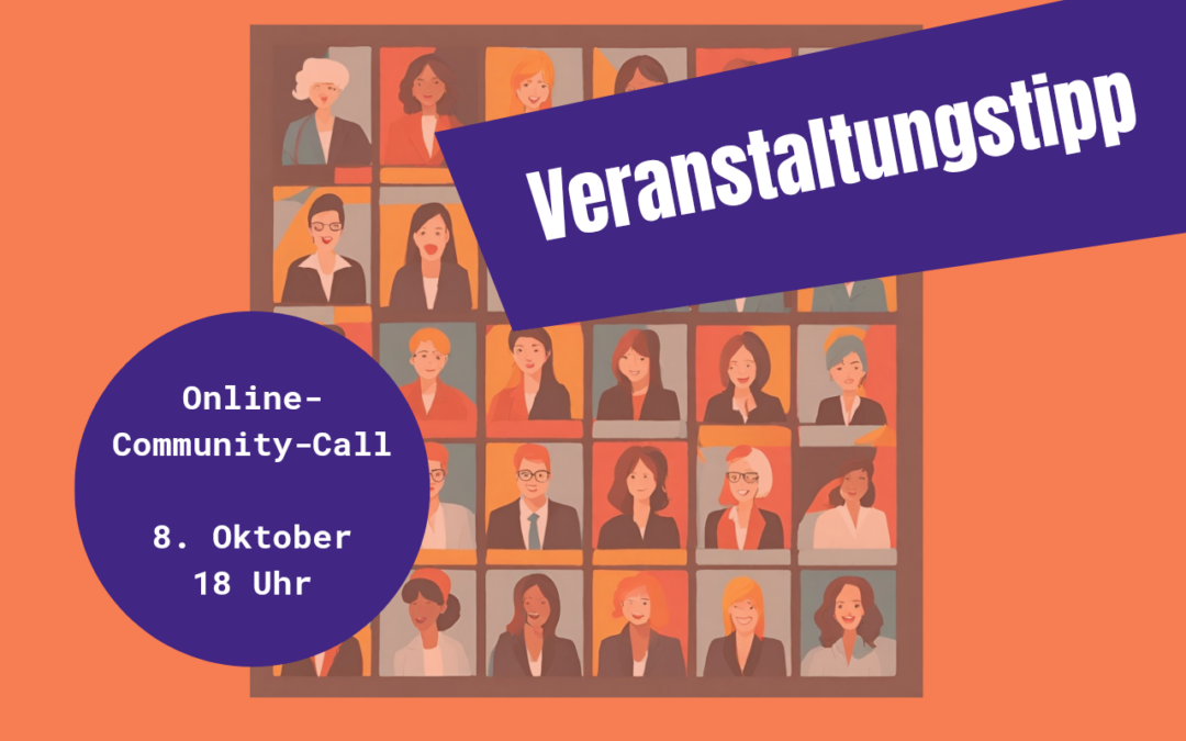 Nächster Online-Community-Call am Donnerstag, 8. Oktober um 18 Uhr